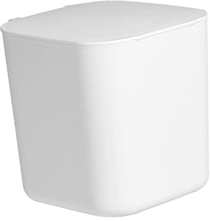 HOOTNEE Cubo De Basura Tapa Para Escritorio Papelera De Escritorio De Plástico Blanco Para Cocina Baño Oficina Cesto De Basura Tapa