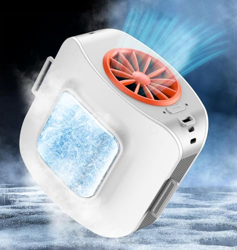 Portable Waist Fan with Icy Cooling Plate, Personal Travel Neck Fan Wearable Air Conditioner 10000mAh Rechargeable,14000RPM Strong Airflow Body Under Shirt Fans Blow Cold Air for Outdoor Camping Beach