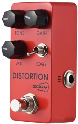 Walmeck Electric Guitar Metal Distortion Effects Pedal TONE/GAIN/VOL/EDGE med Guitar Metal Distortion Effector, Aluminiumlegeringsskal, Simulera Heavy Metal Distortion för Elgitarr