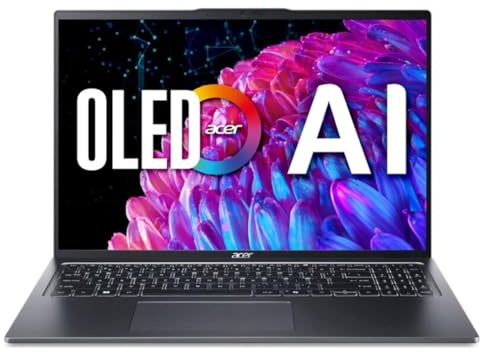 acer Swift Go 16 SFG16-72-71VF Laptop (Intel Core Ultra 7 155H CPU | 16GB DDR5 RAM | 1TB NVMe SSD | Integrated Graphics | 16 3.2K OLED 120Hz Display | Windows 11 Home) - Iron Grey