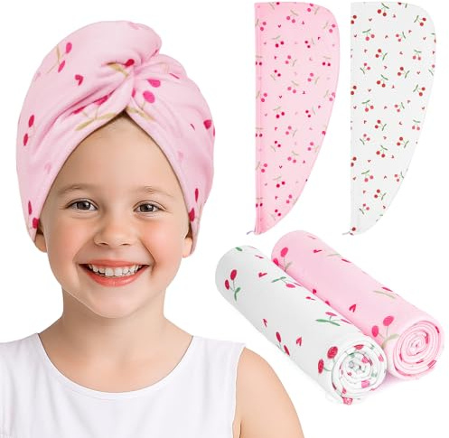 Unicorn Castle 2 Pack Kids Microfibre Hair Towel Wrap, Absorbent