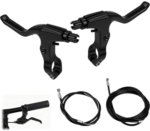 2 PCS Poignée de Frein, Levier de Frein, Câble de Frein Noire Et Conception Universelle, Fabriqués En Matériau Résistant, Adaptés aux Vtt Et Vélos de Route, Assurants Un Freinage Fiable Et Sécurisé