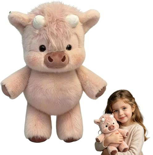 Ligtmor Peluche Mucca Che Corre, Mucca Peluche Morbido Moffy Sprint, Pupazzo Che Cammina e Corre per Bambini, Running Peluche Orsetto Regalo