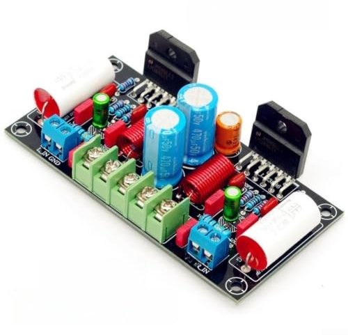 LM3886 förstärkarkort 68 W 68 W dubbelkanals ljud, slutsteg gör-det-själv-byggsats med lågt brus för DC ±20 V till ±35 V, HiFi-självbyggande, svart (ytbehandlat board)