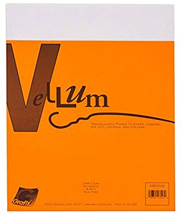 Grafix Vellum Translucent 24-Pound Paper, Perfect for Invitations, Paper Crafts and Mixed Media, 8.5x11, Pack of 50