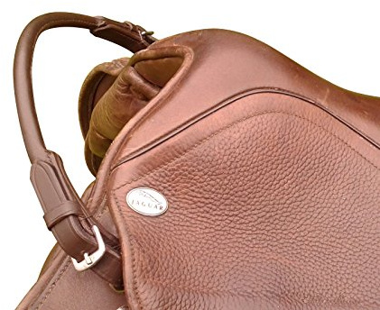 Hunters Saddlery Leather Grab Strap for English Saddle - Safety Handle for Horse Riding Balance (Brown)