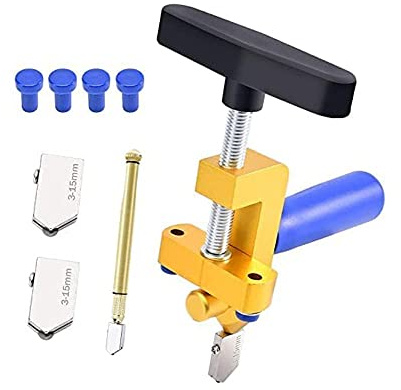 Canitu 2-in-1 Manual Tile Cutter Tool with Breaking Pliers,Glass Tile Cuttter with 3-15 mm 3 Tungsten Steel Blade Manual Glass Hand Tool for Home DIY Cutting Glass, Mirror, Ceramic Tile, Glazed Tiles