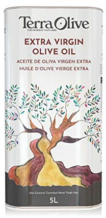 TERRAOLIVE - Aceite de Oliva Virgen Extra, Aceite para Cocinar, Variedad de Aceitunas, Cuerpo Suave, Procedencia España, Montes de Toledo, Envasado en Lata - 5L