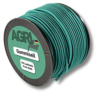 Corda di gomma da 100 m, verde – corda di tensione/corda in gomma (8 mm)
