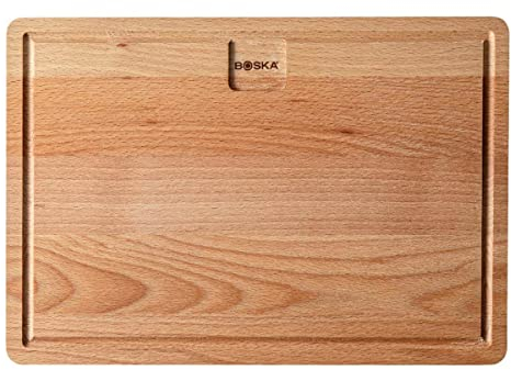 Boska Dining Board Amigo M/Servierbrett/Europäisches Buchenholz/Dinnerbrett mit Auffangrinne / 33 x 23 cm