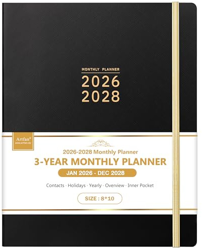 Artfan 2027-2029 Monthly Planner - 3 Year Planner 2027-2029, 8 x 10
