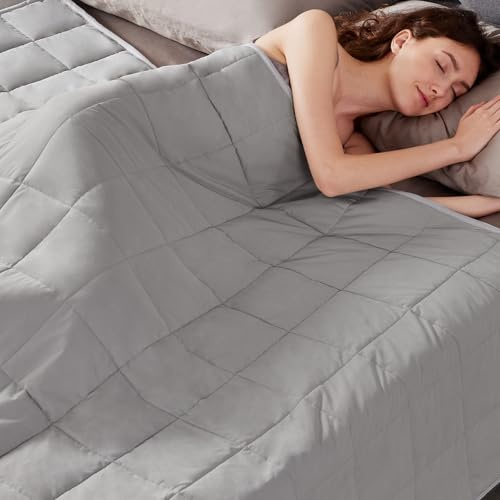 Weighted Blanket Queen Size (60x80 20lbs),Ultra Soft and Cozy Cooling Weighted Blanket Queen Size for Adult,Heavy Blanket with Machine Washable Soft Blanket, Stone Grey