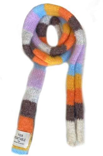 Uqezagpa Sciarpa da donna, sciarpa a righe Colorblock morbida e confortevole sciarpe autunno inverno fazzoletto da collo per autunno e inverno confortevole