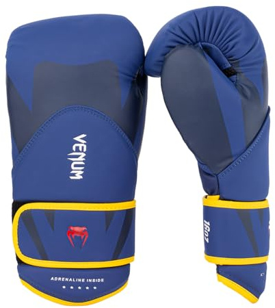 Venum Challenger 4.0 Guanti da Boxe, Blu-giallo - 16 Oz