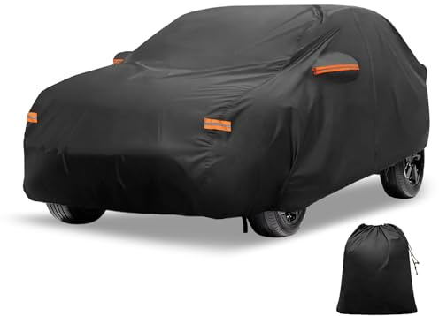X AUTOHAUX Copertura per auto per Kia Niro 210D-PU, copertura completa per tutte le condizioni atmosferiche, con cerniera per porta, impermeabile, antivento, protezione da sole, pioggia, neve
