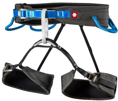 Ocun Levit Unisex Climbing Harness for Men and Women - Black/Blue, Small