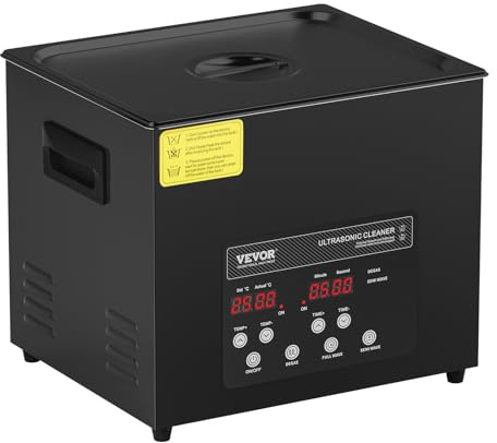 VEVOR 10 l 240 W digital ultraljudsrengöring, med skonsamt läge och förbättrad avgasning, industriell ultraljudsrengöring 40 kHz med timervärmare för behållare, smycken