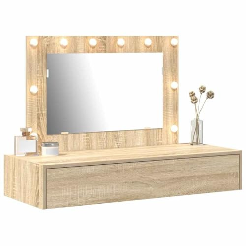 vidaXL Smyckebord med låda Brun 100 x 40 x 70 cm Konstruerat trä, Modern sminkbord, stiligt mittpunkt, praktiskt sovrum, rektangulär byrå med förvaring, elegant design