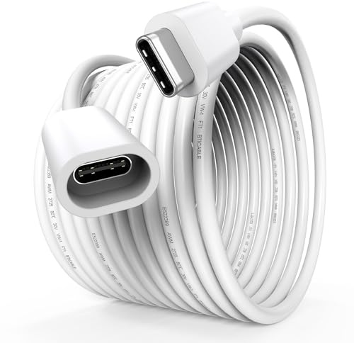 Câble d'extension USB C mâle vers femelle pour panneau solaire Ring et appareil photo, blanc, étanche, 45 W, compatible avec panneau solaire Ring USBC, caméra de sécurité, chargeur Mag-Safe