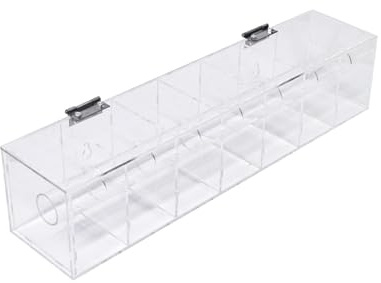 Dispensador de etiquetas de 7 rejillas de acrílico transparente para pared, escuela, oficina