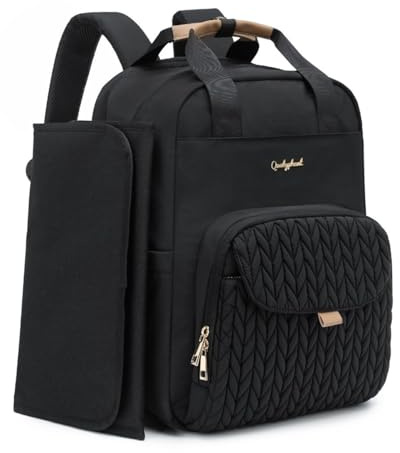 Qualyphant Extra Large Diaper Bag Backpack for 2 Kids Expandable 26-36L