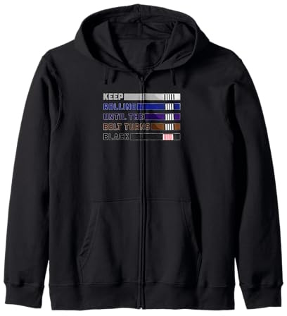 Ceinture Noire Keep Rolling Funny BJJ - Jujitsu brésilien Sweat à Capuche
