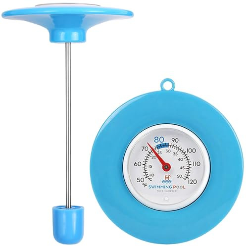 Termometro per Piscina, Termometro Galleggiante per Piscina, Misuratore Temperatura Acqua | Senza Batteria, Senza Magnete, Senza Liquidi | Adatto per Piscine, Vasche da Bagno, Acquari e Stagni