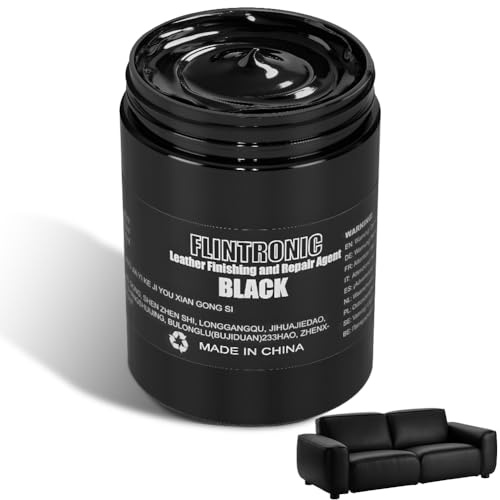 Flintronic Återfärgande balsam, 300 ml läderreparationssats för möbler, läder, repreparation, läderfärgåterställning för soffor, bilstolar, skor, soffor, blekta och spruckna (svart)