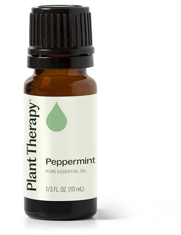 Plant Therapy Peppermint Essential Oil 10 mL (1/3 oz) 100% Pure, Undiluted, Natural Aromatherapy for Diffuser & Topical Use, Digestion, Respiratory, & Massage, Peppermint Oil for Skin & Hair