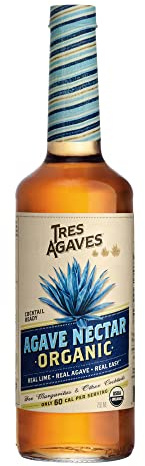 Tres Agaves Organic Agave Nectar for Cocktails – 100% Blue Agave, Low Calorie Sweetener – Vegan, Gluten-Free, Non-GMO – 750mL Bottle (1 Pack)