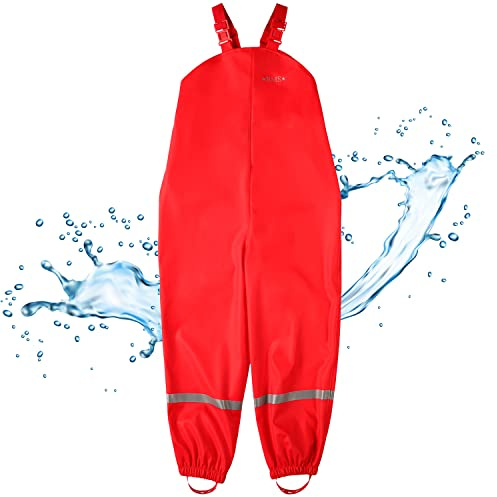 BMS rain Pants mud Pants 100% Waterproof - red - 2T