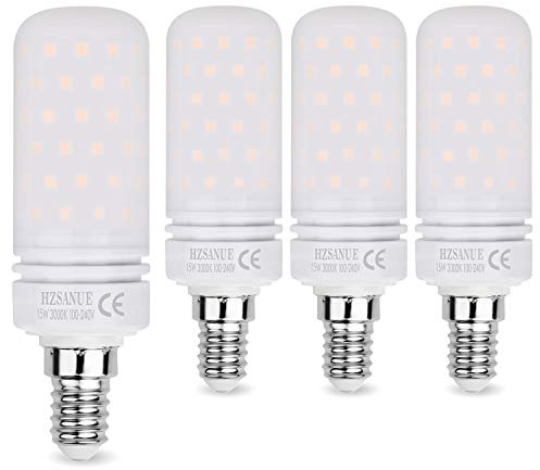 HZSANUE Lampadine LED 15W, 120W Lampadine a Incandescenza Equivalenti, 1500Lm, 3000K Luce Bianca Calda, E14 Vite Piccola Edison, Confezione da 4
