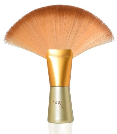 SunFX Finishing Powder Brush | Large Professional Fan Brush for Salon Use | Perfect For Spray Tan Powder