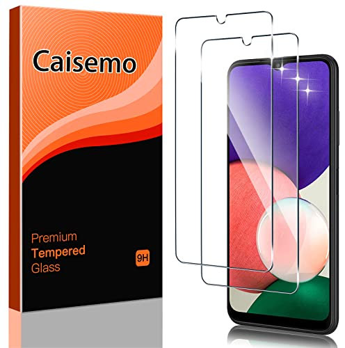Caisemo 2 Pack For Samsung Galaxy A22 4G 6.4‘’ (Not for Samsung A22 5G) Tempered Glass Screen Protector,9H Hardness, Anti Scartch,Soft Touch