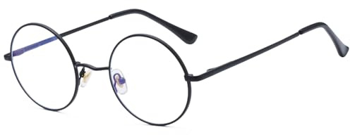 Ggpyyon Round Blue Light Blocking Glasses for Women Men Circle Clear Lens