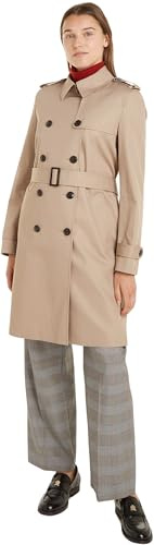 Tommy Hilfiger Gabardina Mujer Cotton Slim Fit corta, Beige (Beige), 36