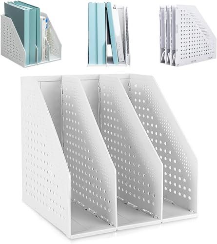Elezeal Foldable Magazine File Holder Durable File Desktop Document Cabinet Organiser Book Shelves Magazine Folder Paper Filing Rack For Books, CDs, Shelves, Office, Library, Home and School