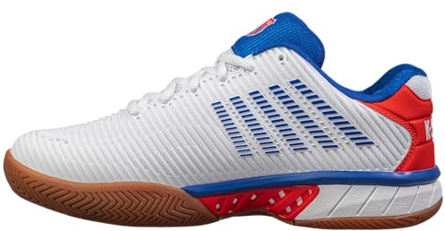 K-Swiss Men's Hypercourt Express 2 Indoor Tennis Shoe, White/Red, 11.5 M