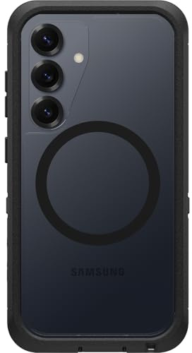 OtterBox Defender Series XT Clear Hülle mit Magneten für Samsung Galaxy S25, stoßfest, Ultra-robust, schützende Hülle, 7X getestet nach Militärstandard, Transparent/Schwarz