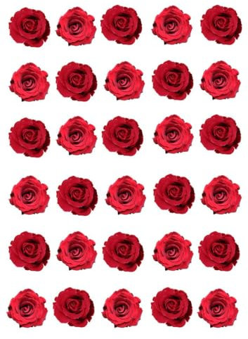 30 Red Roses Single Rose Edible Rice Wafer Paper Cupcake Toppers Cake Decorations Flowers Birthday wedding celebration rose heads
