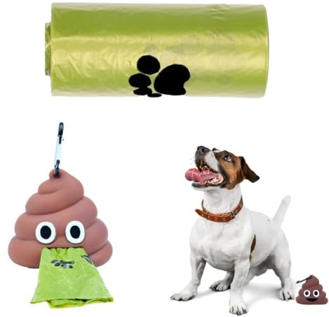 CATOR 1 pcs distributeur de tabourets, 1 Rouleaux Sacs de Caca de Chien, Sac a Crottes Chien, léger parfum de citron Parfumés, étanches,Pour Chiens, Animaux de Compagnie
