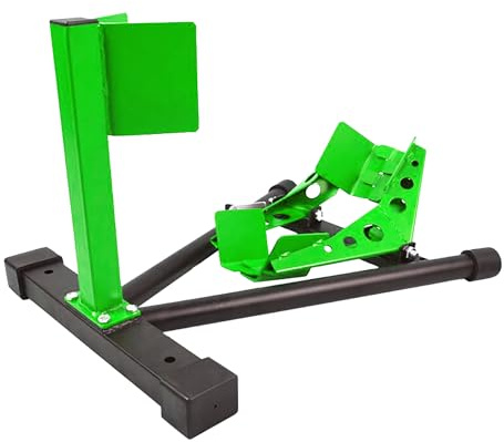 BikeTek Motorcycle Wheel Chock Motorbike Paddock Stand Series 5 Front Wheel Chock (Green)