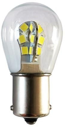 Fengyan Hemglöd-lampor, Paket med 20, LED-kronbladsljus 12V/24V/48V BA15S S25 Single Touch Lampa Single Touch Flat Base Hushållslampa(Blå,24V)