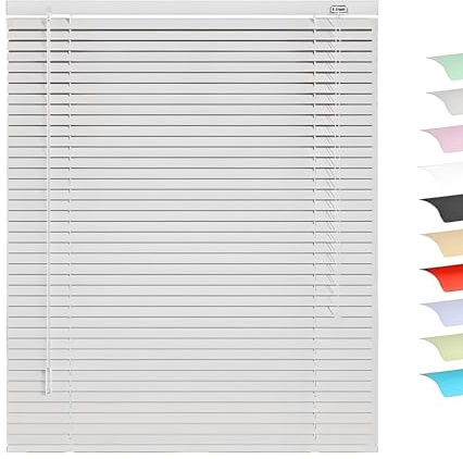 Persianas Venecianas Aluminio, Persiana Exterior, Sin Taladrar Interior 60cm 80cm 100cm 120cm 150cm Estores Horizontales Blackout para Oficina Hogar(Gris)