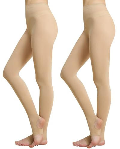 MANZI Ballettstrumpfhose Damen mit Steg 40 Den Hautfarbe Tanz Leggings
