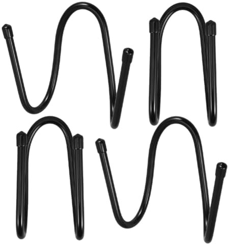 INOOMP Supporto a Muro per Mattarello 4 Pezzi in Ferro e Pvc Nero, Resistente e Durevole, Ganci per Cucina per Organizzare e Appendere Mattarello