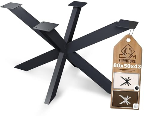 CM Furniture Pied de Table Basse Mikado Spider Châssis de Table Salon Réglable Anthracite Hauteur 43 cm Patins de Tables pour Consoles Jardin Salon Bar Pied de Meuble Montage EASY Construction Robuste