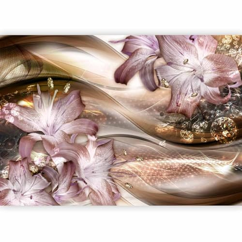 murando Photo Wallpaper Flowers Lily 350x256 cm, Non-Woven Premium Art | Print Fleece Wall Mural Decoration Poster Picture Design Modern Abstraction