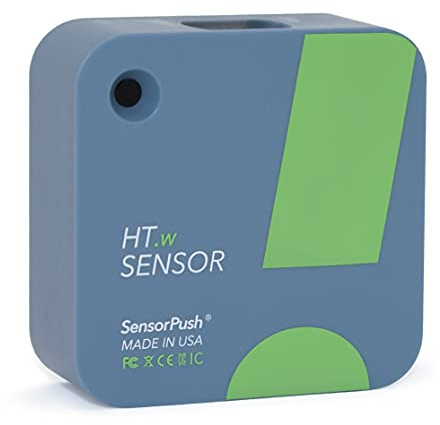 SensorPush HT.w Smart Temperature Sensor & Humidity Sensor - Thermometer & Hygrometer w/App Monitoring - Water Resistant Temperature and Humidity Monitor w/Heat Index for RV, Fridge & More