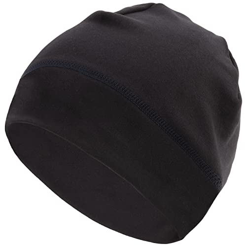RLSFV Laufmütze Herren Damen Sportmütze Mütze Fleece Thermo Komfortabel Übergangs Mütze Hohe Elastizität Winddicht Funktionale Mütze Unisex Farbe: Schwarz Groesse: one site
